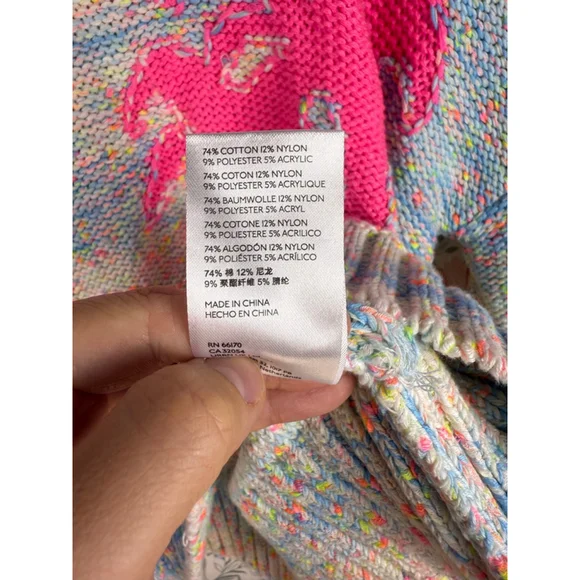 Anthropologie Palm Tree Boat Neck Sweater Multicolor Knit Coastal Women’s Small - Picture 7 of 8